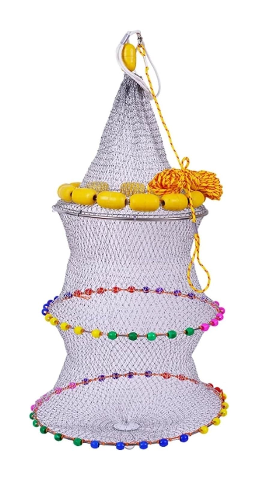 Red Plegable para la Pesca del Cangrejo, Trampa de Pesca Plegable, Ventana visión Malla Resistente al desgarro, 45cm, Flotante, Ajustable