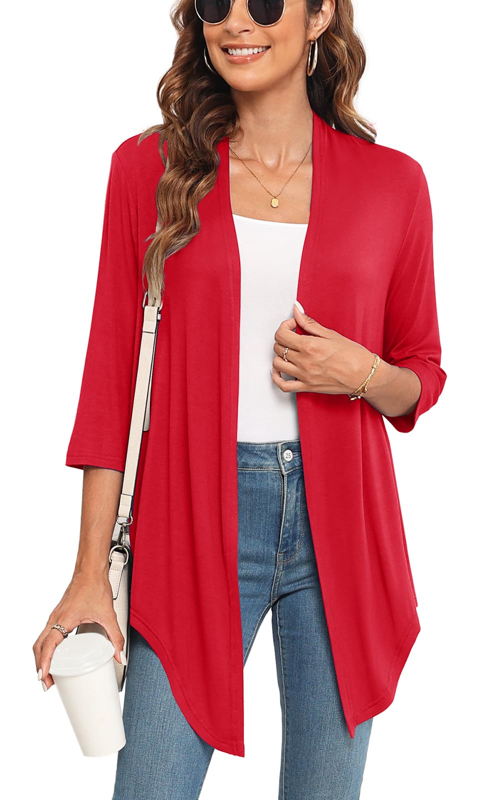 Veryoung Women's 2026 Casual Short Sleeve Cardigan Front Tie Lightweight Summer Casual Open Front Cardigans