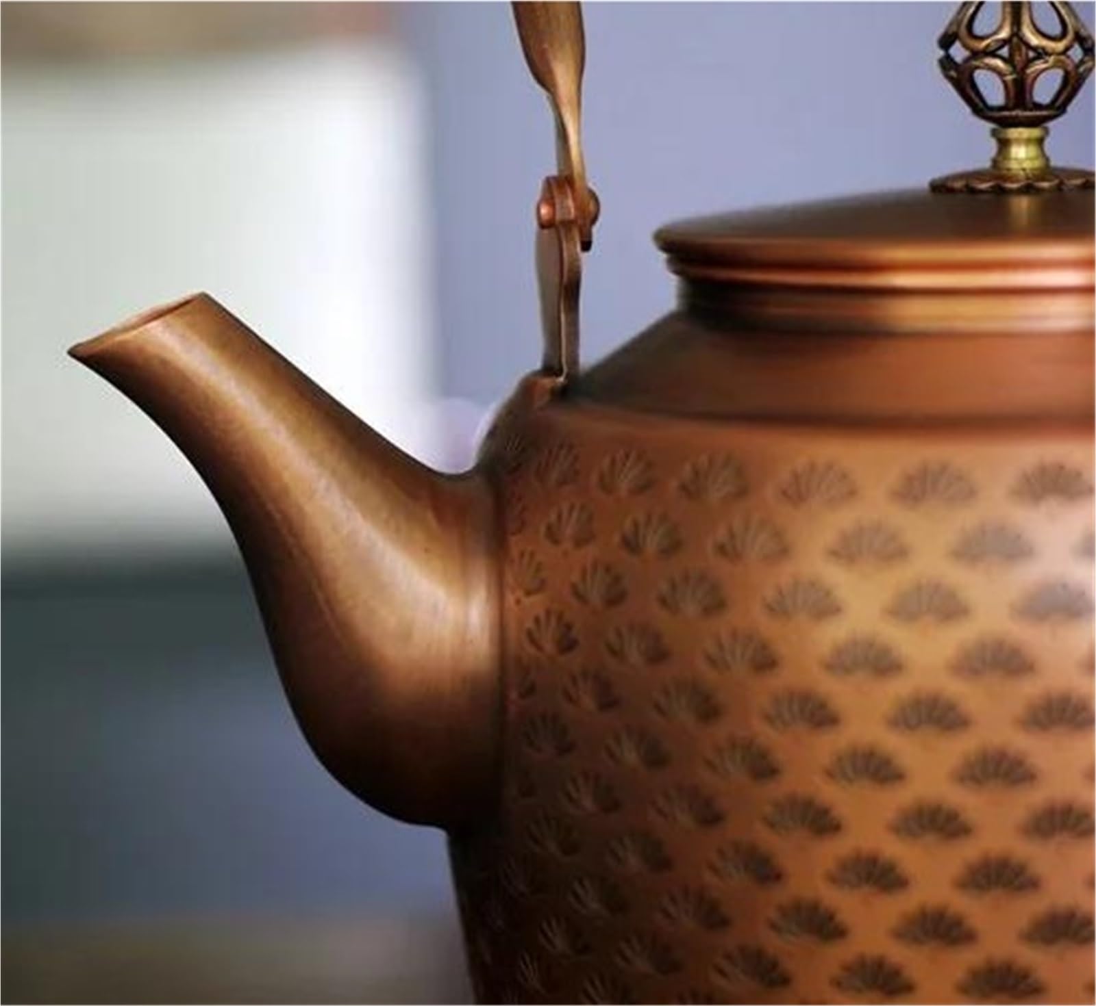 Zestaw do herbaty popołudniowej, zestaw do herbaty Kung Fu, kuchenka gazowa, kocioł węglowy, czajnik uniwersalny, duża pojemność, miedziany, 2 l, zestaw do herbaty Vintage Pure Kettle (typ A)