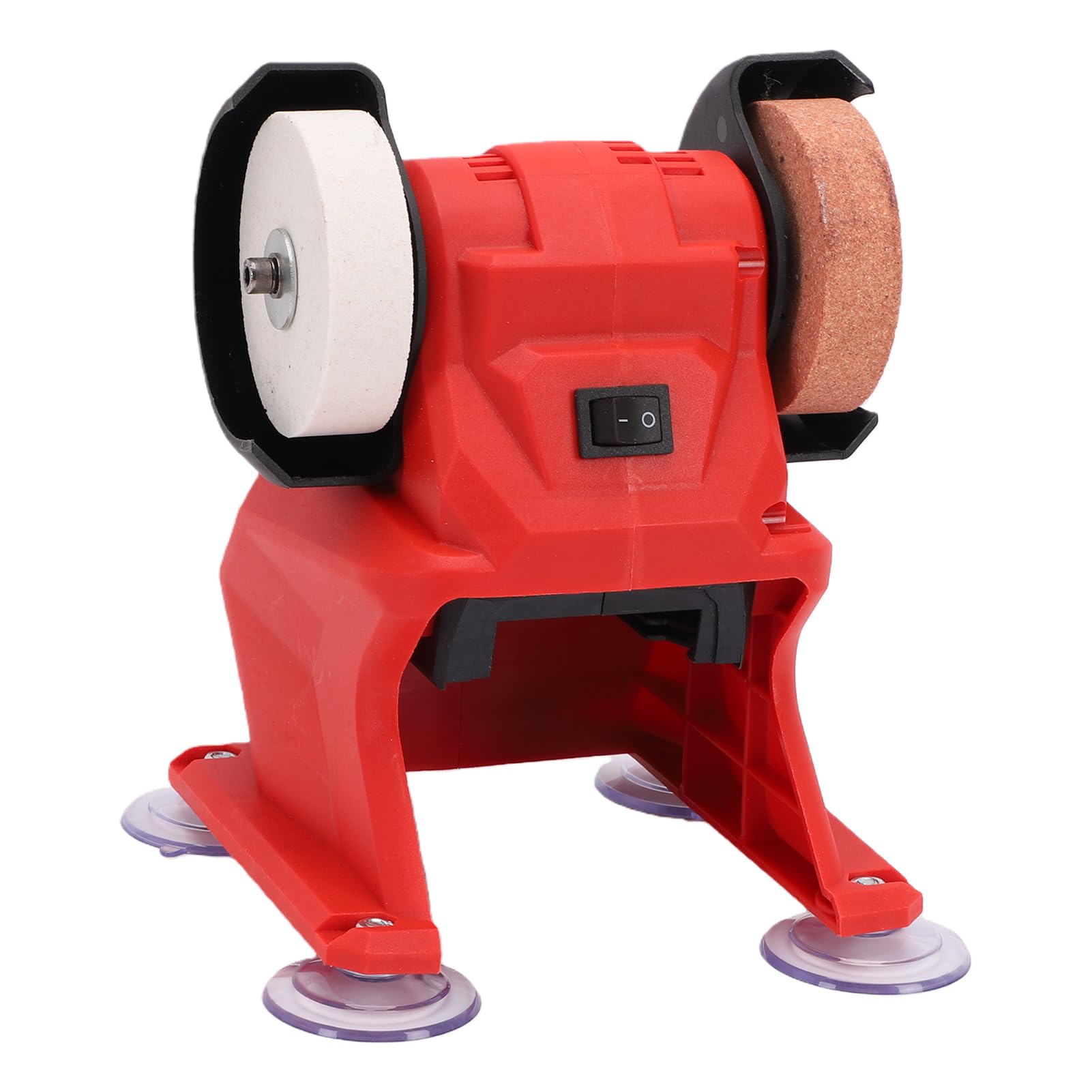 Eujgoov Mini Amoladora de Banco con Motor de Cobre de Imán Permanente, Ruedas de Corindón Grueso y Fino, Cubierta Protectora de Metal de 3 Mm para Pulidora de Batería de 18 V, Afilado