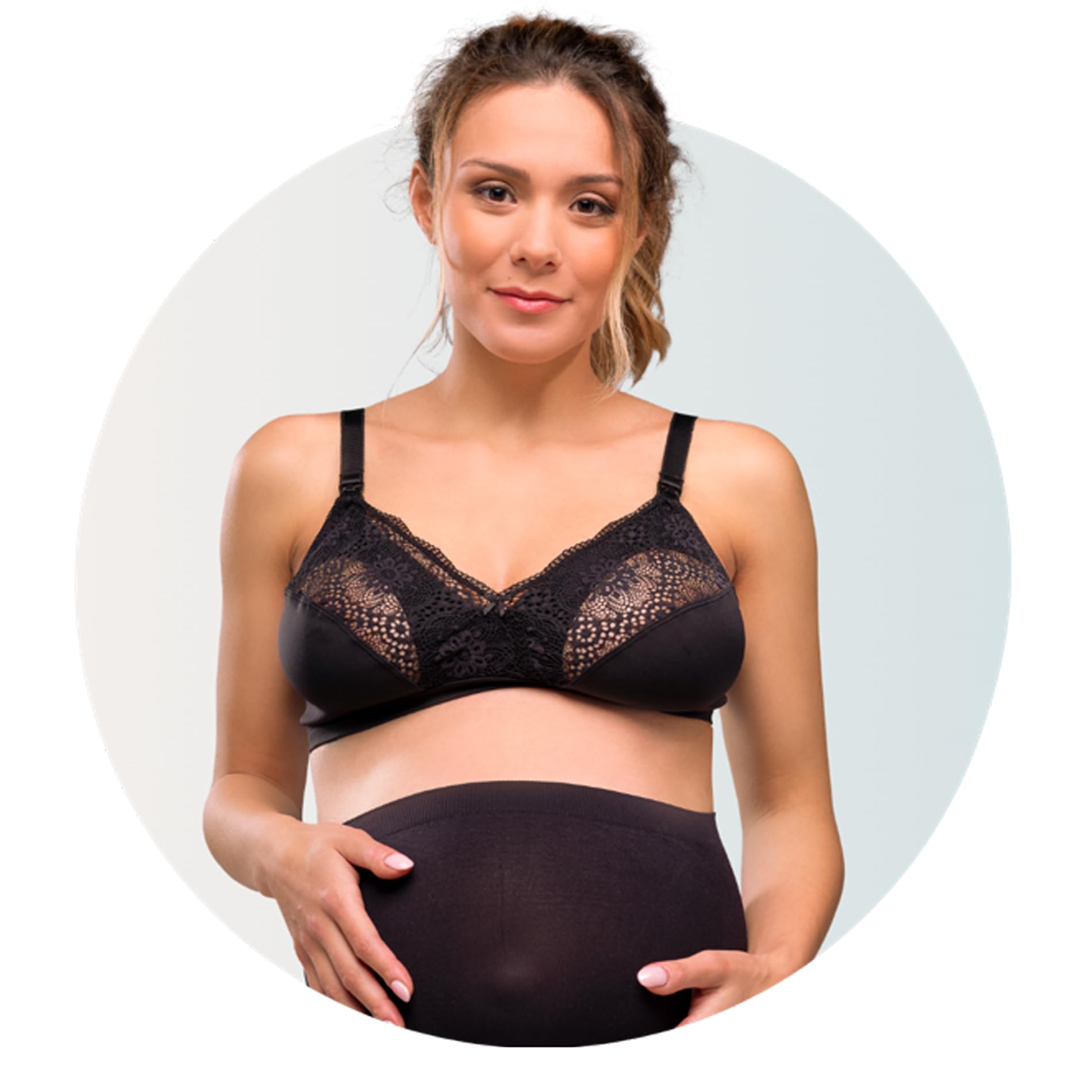Carriwell - Reggiseno da allattamento Sensazione di seta - Colore rosa beige - senza armature - Estensione inclusa - Materiali riciclati