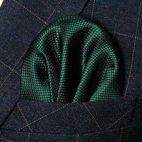 Image of RBOCOTT Mens Woven Tie and Pocket Square with Tie Bar Sets Solid Necktie