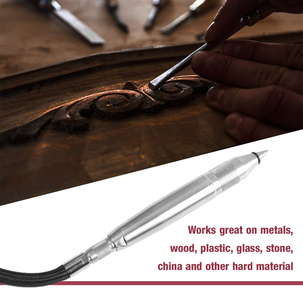 Pluma de grabado neumática, herramienta de martillo con aleación de acero especial para grabar en Metal, madera, vidrio, piedra y materiales duros