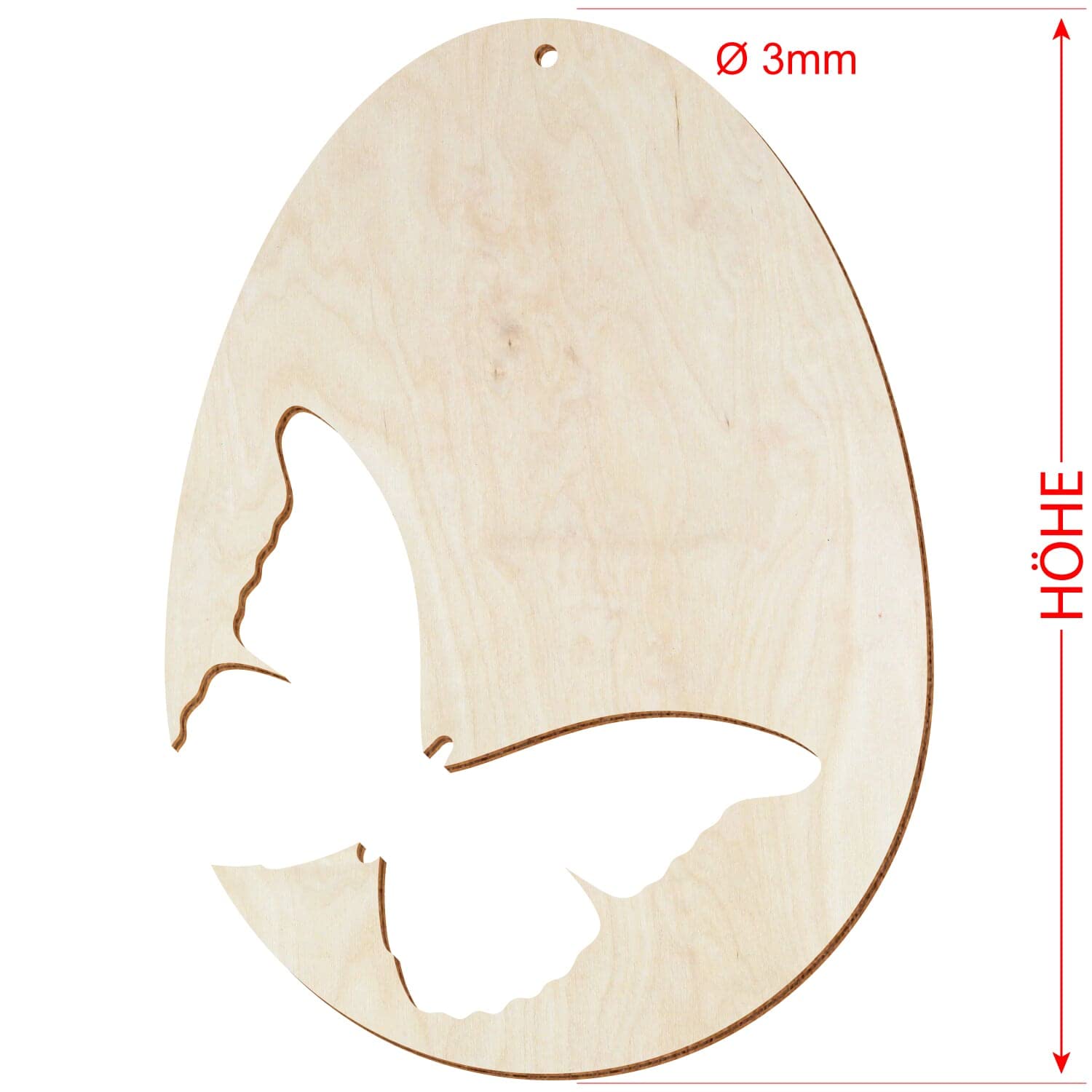 Uova di Pasqua in legno V2, betulla naturale, decorazione per Pasqua, motivo uovo di Pasqua 13, altezza (dimensione): 45 cm di altezza