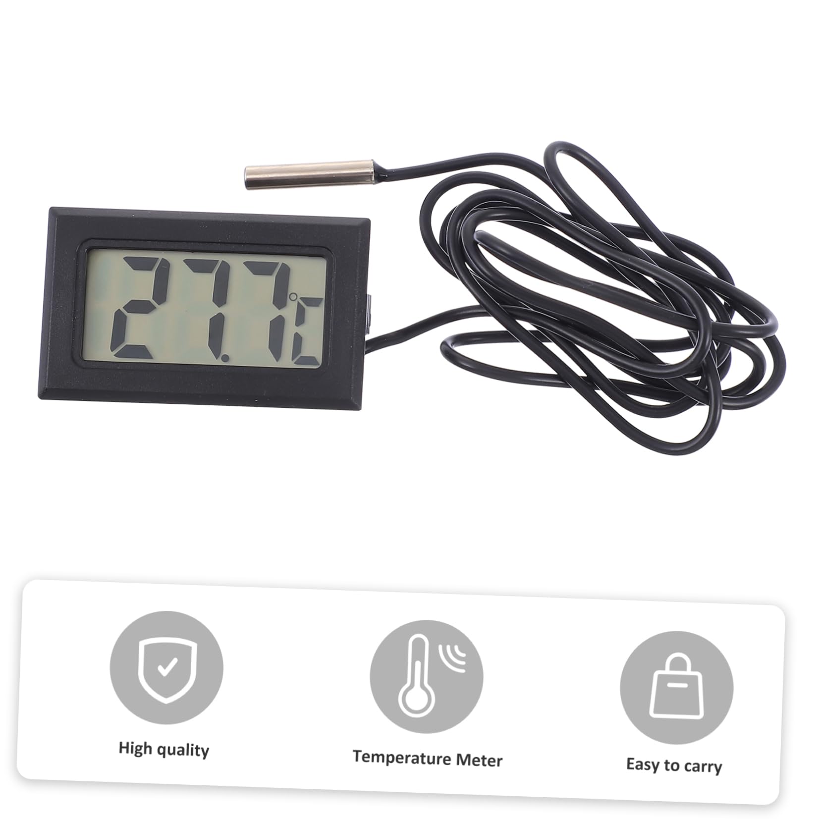 Housoutil Digital Water Cooling System Temperature Multifunctional Thermometer for Computers Aquariums and Vehicles Wide Measuring Range Sensing Wire