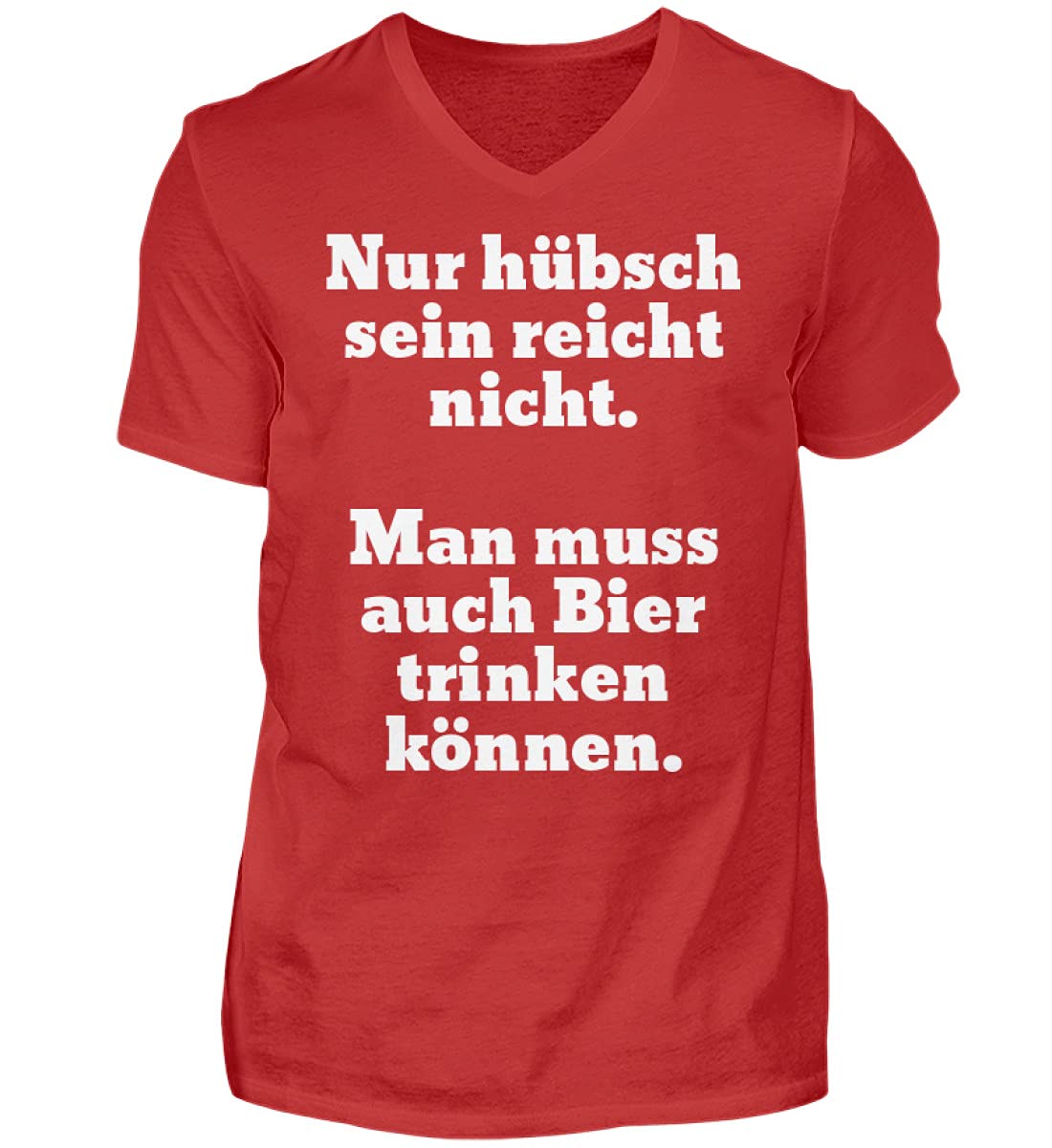 T-shirt bière col en V rouge homme ample contre la chaleur estivale taille L - 3