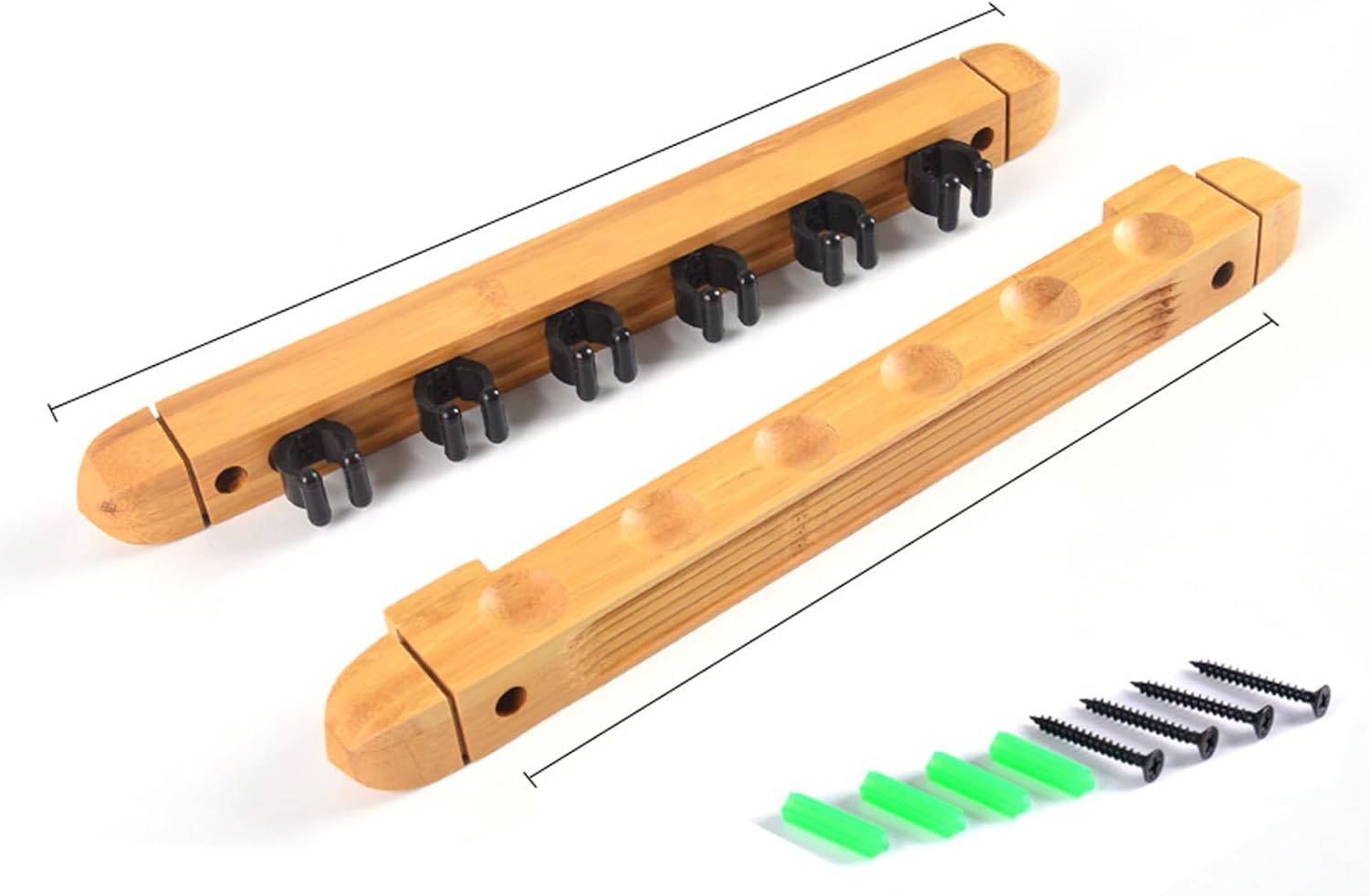 Pool Cue Rack Wall Mounted,Cue Rack,Pool Queue Rack Wall Holder Billiards Pool Cue Rack Wood Billiards Cue Pole Wall Mounted Rack Sticks Holder-Wood Color||6 Holes