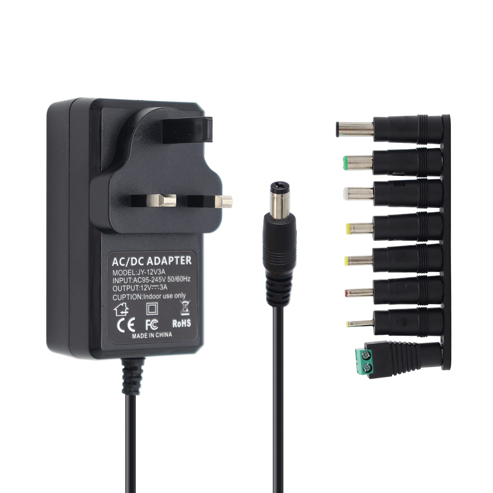 xiixtoo 12V 3A 36W Power Supply,AC to DC Adapter for Mighty Vaporizer, CCTV Security Camera DVR NVR, LCD Monitor TV, Roberts Radio, Led Strips,Cisco Router,Router,Alarm bell,Case Fan,8 Tip