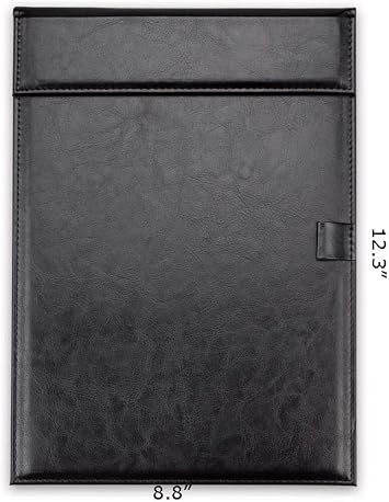 Folder For School A4 PU Leather File FolderOffice Supplies Organizer Manager Document Pads Drawing Writing Board Folder Folder For Office(Black)