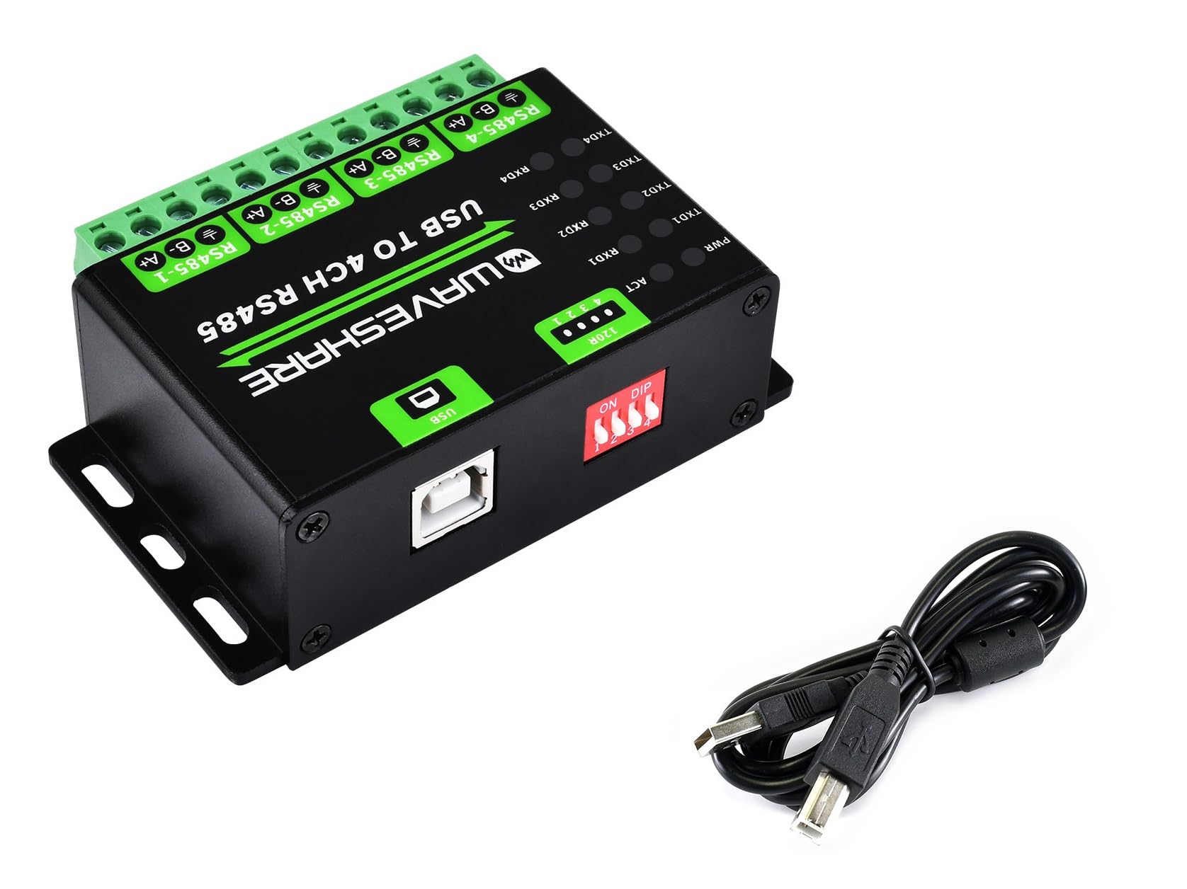 Industrial USB TO 4Ch RS485 Converter Module,Universal Serial Communication, Support 1200bps ~ 460800bps Baudrate,Multiple Protection Circuits,Compatible with Win7/8/8.1/10/11, Mac, Linux, Android