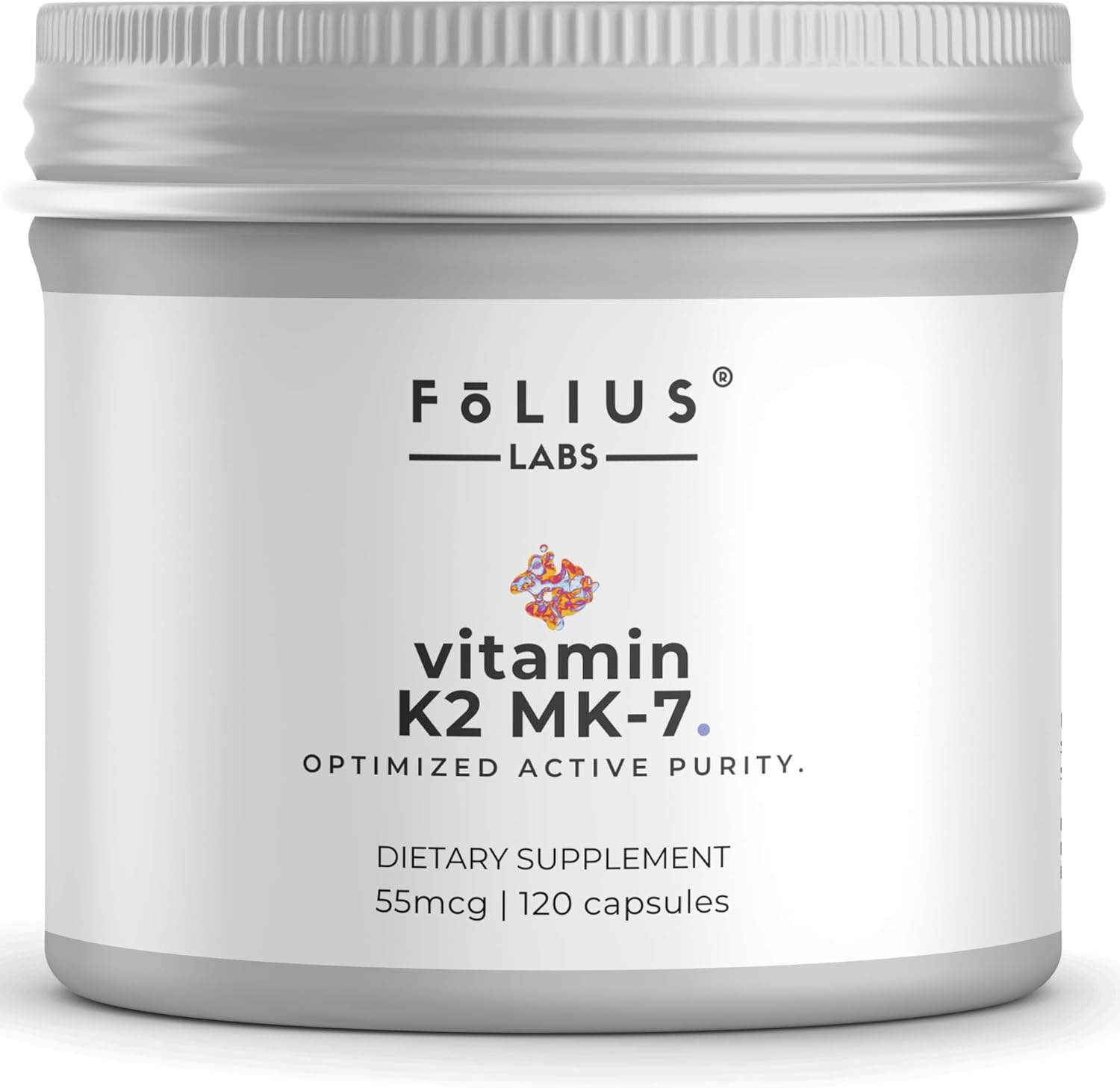 FOLIUS LABS Vitamin K2, MK-7 Supplement 55mcg — Supports Stronger Bone & Heart Health - 120 Veg Capsules