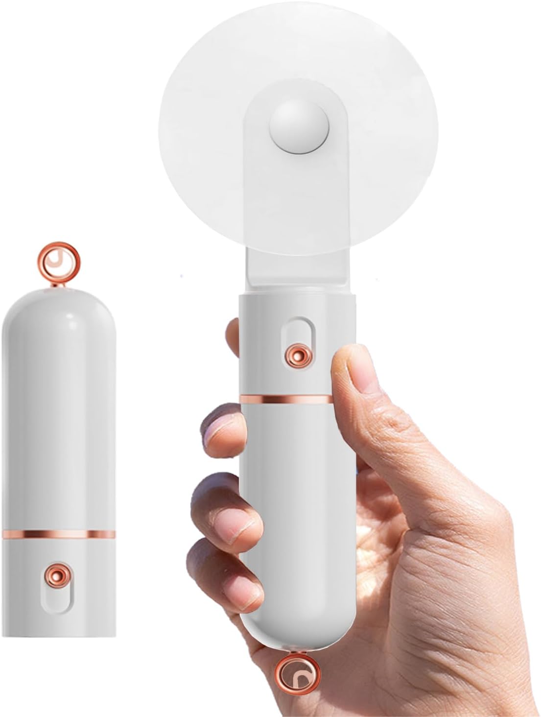 Portable Handheld Fan, USB Rechargeable 3 Speed Personal Small Pocket Fan Travel for Girl Women Outdoor (White)