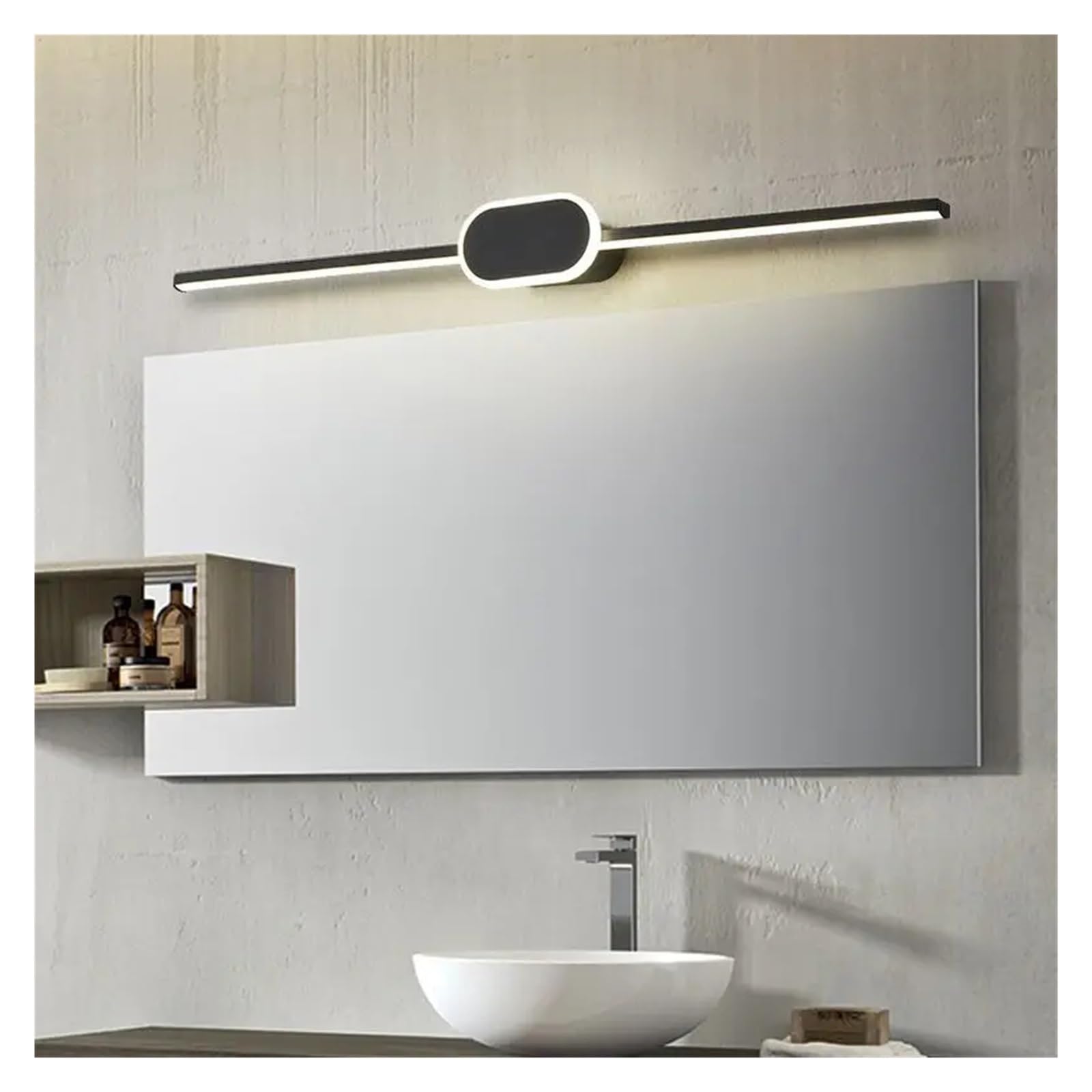 HCZKIUJY ModernLED Wall Sconce,Minimalist black and white long style,for Bedroom, Living Room, Hallway, Bathroom,wall sconce (Onecolor-40cm)