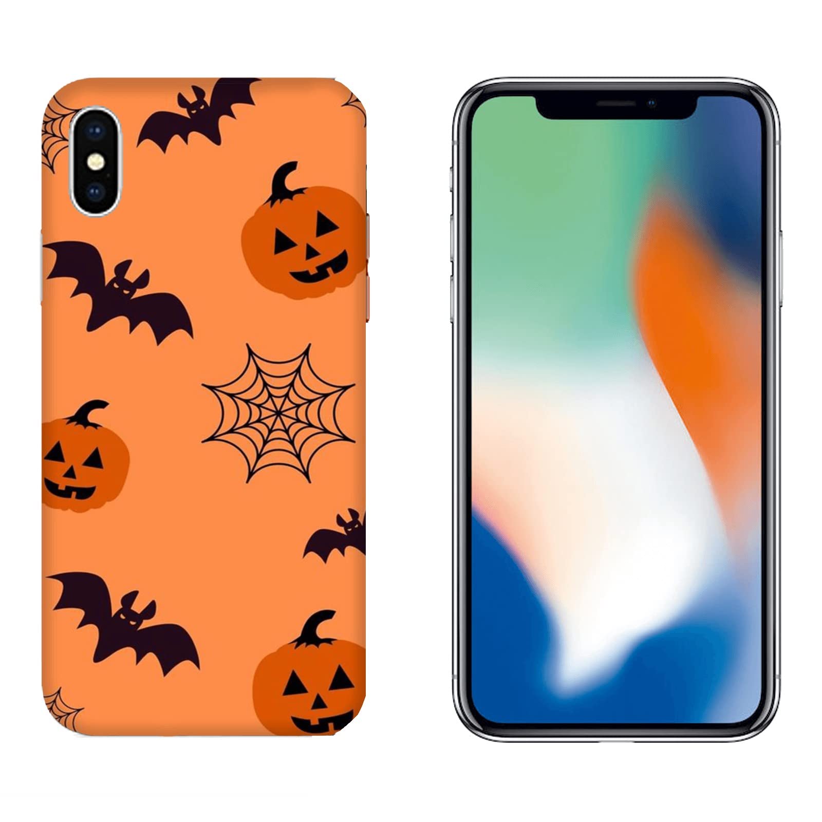 Custodia per iPhone 14 Plus Strega e pipistrelli, Halloween