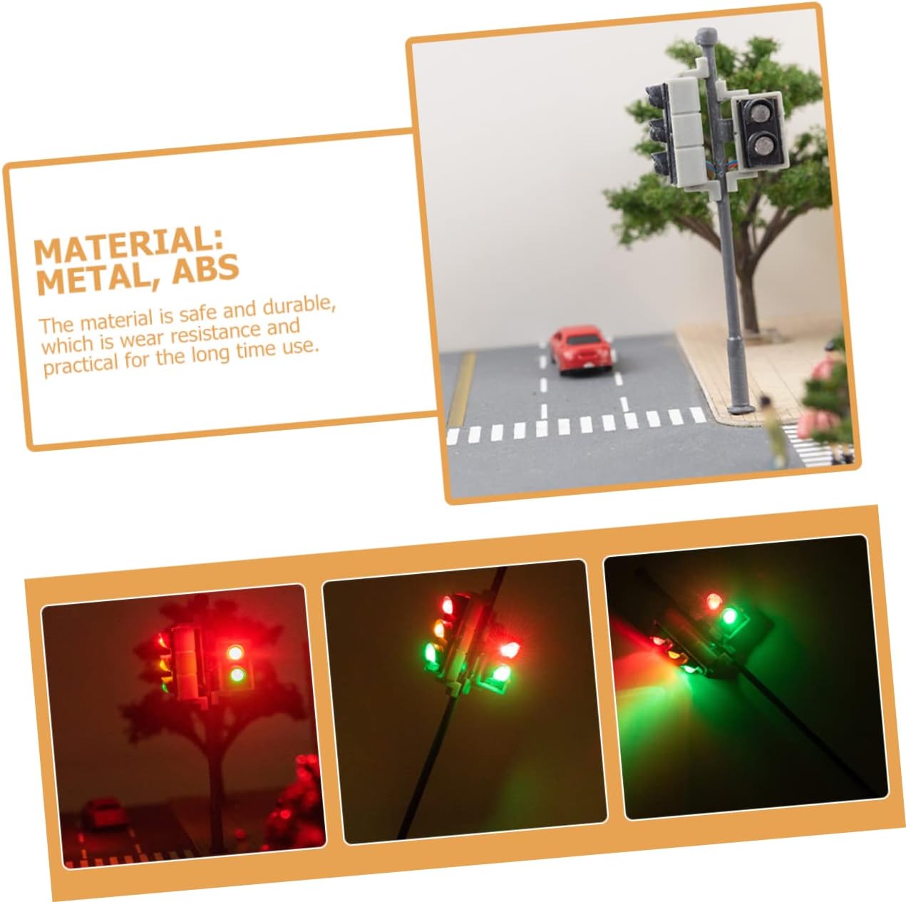 DOITOOL Micro Landscape Light Ornament Simulated Road Signal Light Table Building Material Mini House Decor