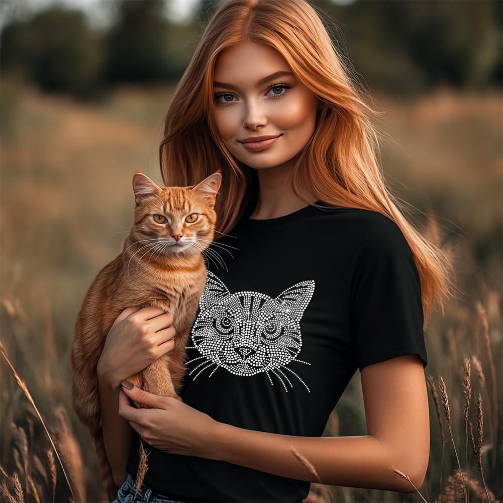 ANATTASOUL Paw Rhinestone Iron On Hotfix Transfer Sticker Iron On Crystal T Shirt Heat Transfer