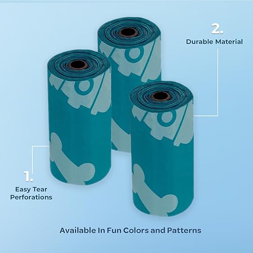 Miniatura 2 de Best Pet Supplies - Bolsas para limpieza de excremento de perro, rollo de repuesto, uso en exteriores, a prueba de fugas y desgarros, plástico