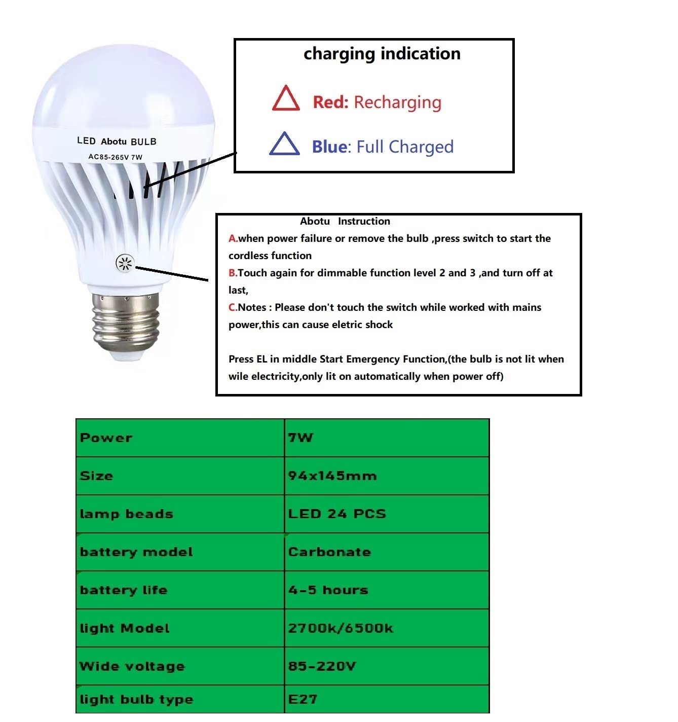 Lámpara de Pared LED, con Interruptor Remoto y Bombilla a batería, Cargador de lámpara de Pared Regulable con cableado para Interiores para Dormitorio, salón, casa de Campo, escale