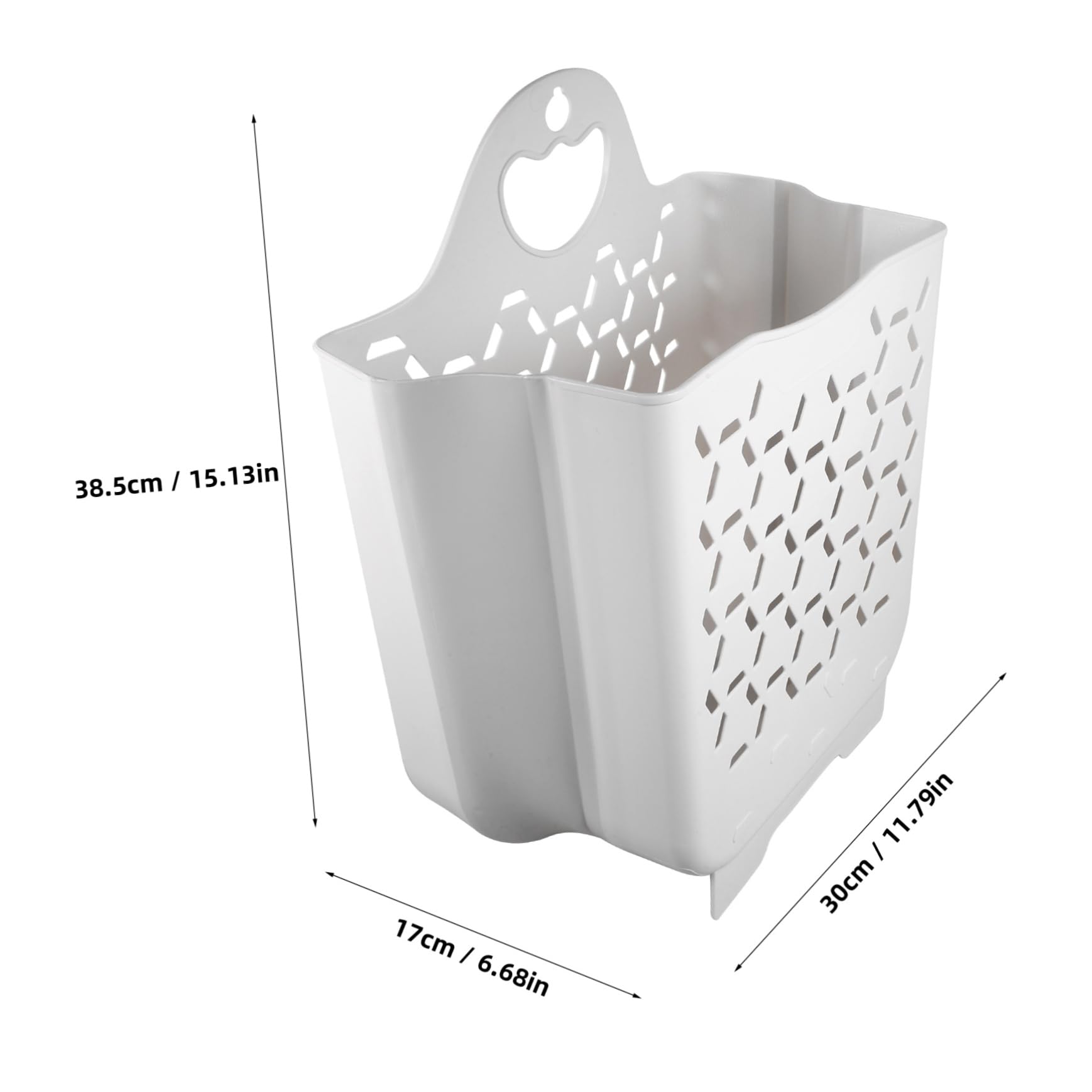 Didiseaon Cesto Porta Bucato Bianco da Muro in Pp Manico, Porta Biancheria Facile da Installare per Uso Bagno come Laundry Hamper Pieghevole