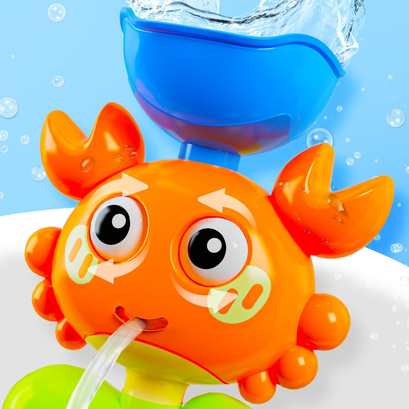 Juguete de baño para niños de 1 a 3 años: a partir de 1 año de juguete acuático, cangrejo de agua, juguete de bañera y exterior, juguete educativo regalo para niños, niñas, cumpleaños de bebé, regalo