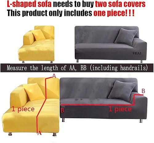 Miniatura 3 de Fundas de sofá para sofá modular en forma de L, fundas de sofá de 1, 2, 3, 4 plazas, fundas de sofá rojo, negro, azul, gris, blanco, protector de