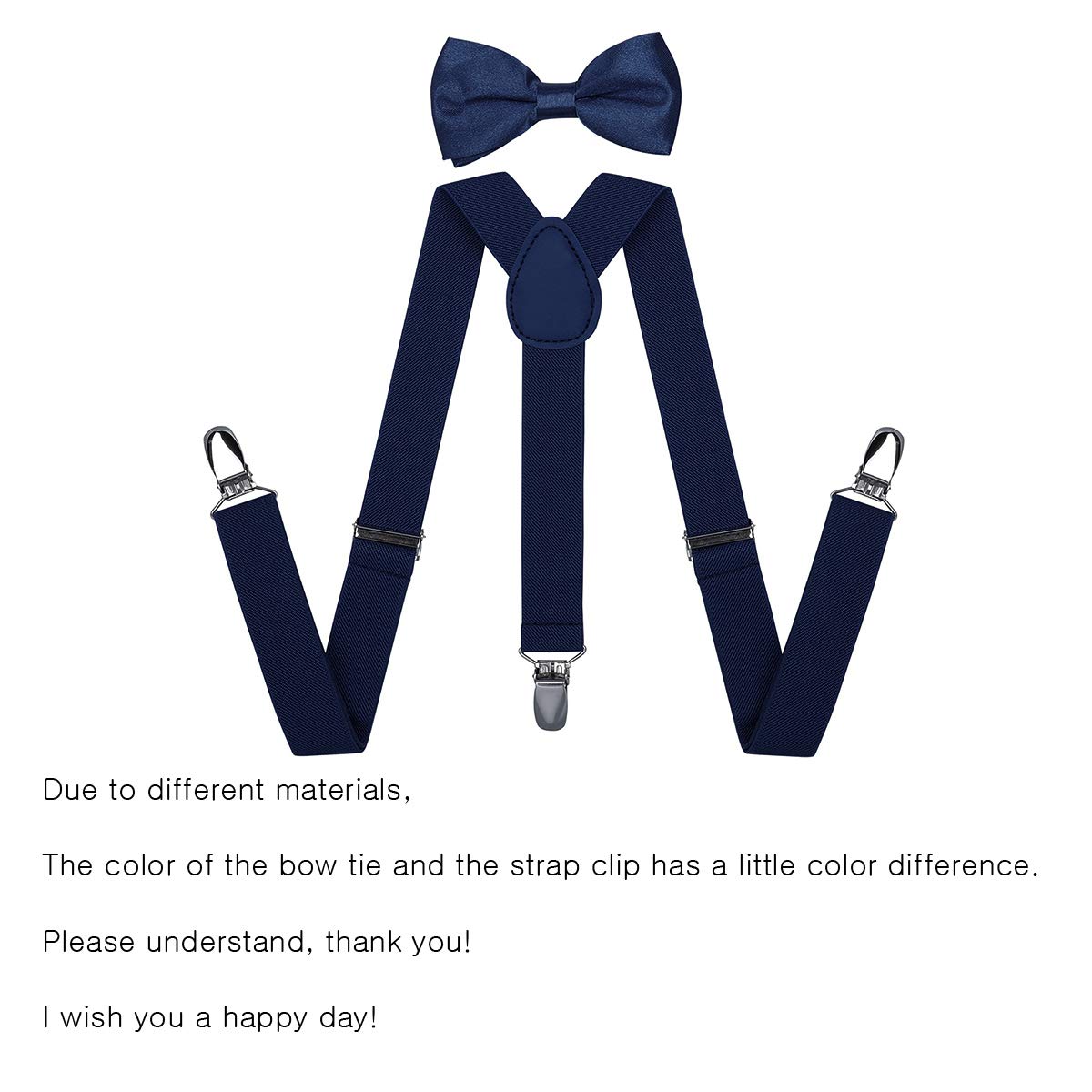 Kids Suspender Bow Tie Sets - Adjustable Braces With Bowtie Gift Idea for Boys and Girls by WELROG(Navy blue) 2