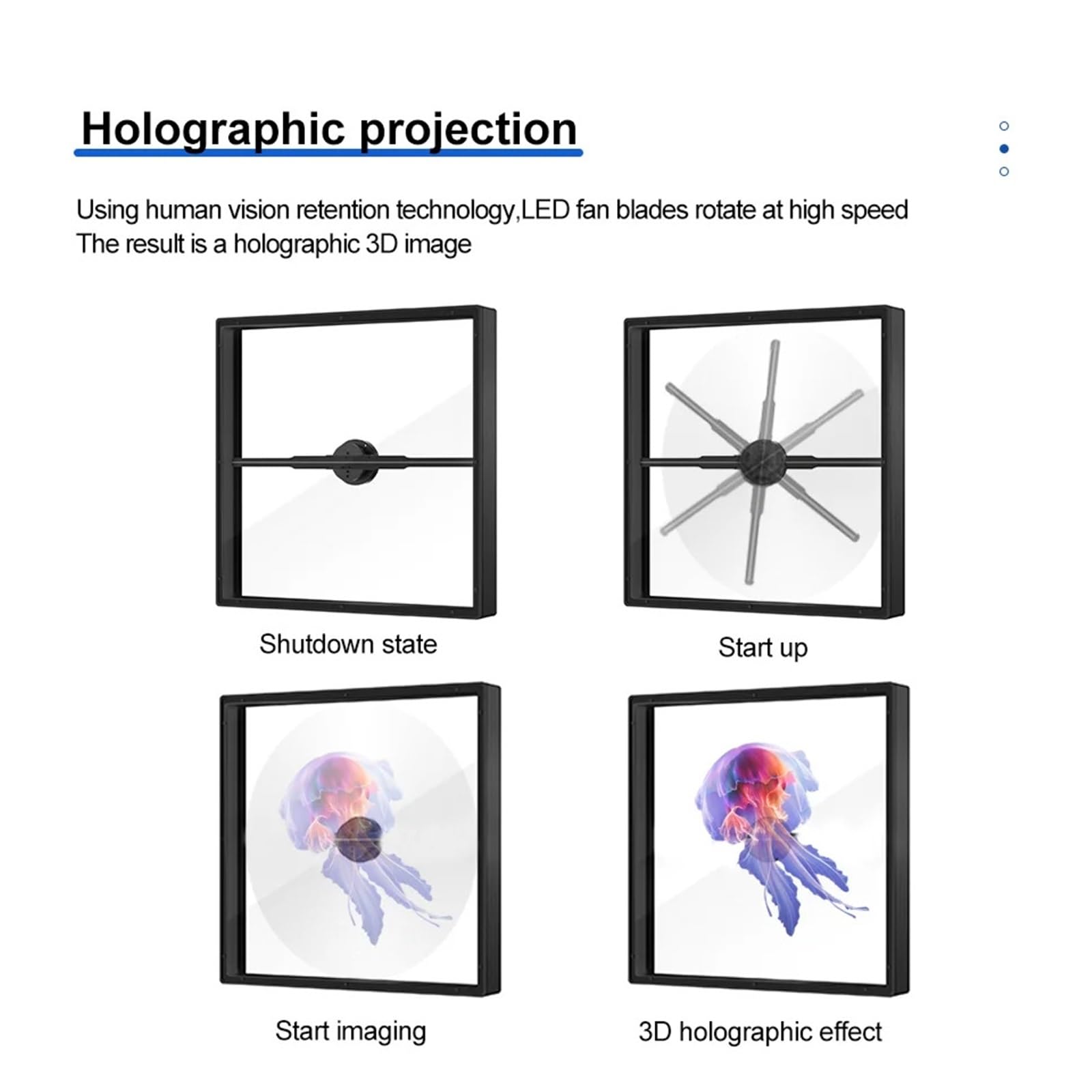 3D Holograficzny Wentylator LED Obrotowy Projekcja HD Aerial Stereo Obrazowanie Reklama Światło Wszechstronna treść