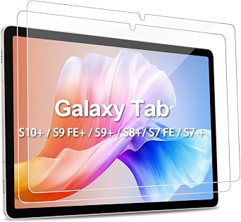 2 Pack Screen Protector for Samsung Galaxy Tab S10 Plus/S9 Plus/S9 FE Plus/S8 Plus/S7 FE 12.4 inch,High-Definition Tempered Glass Film,Compatible with S Pen, Anti Scratch,9H Hardness, Touch Sensitive
