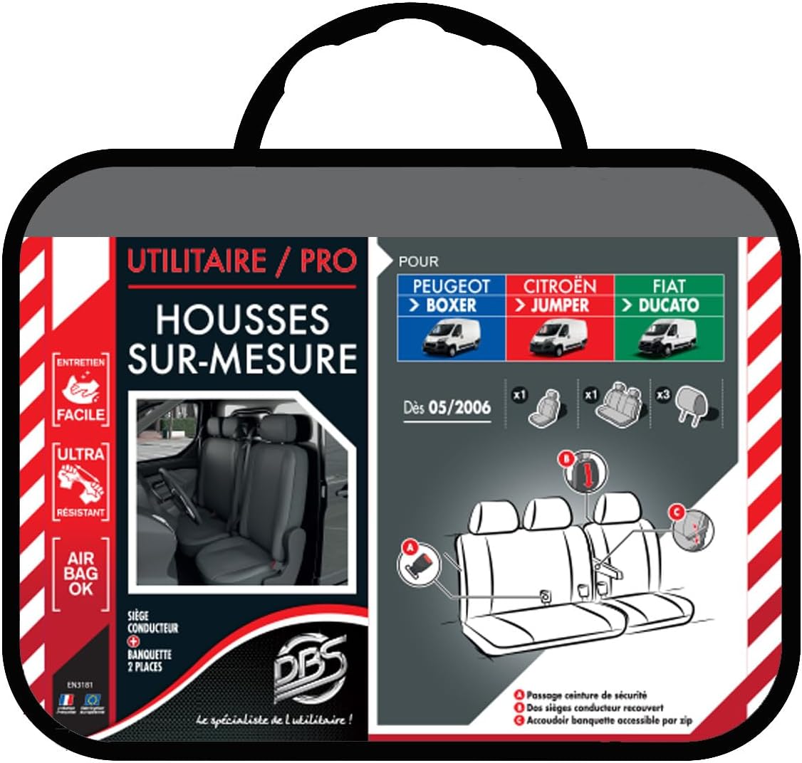 1013177 Car/Utility Seat Cover Imitation Leather Quick Installation/Compatible with Airbag/Isofix / 1013177