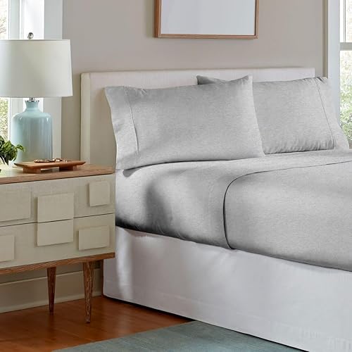 Miniatura 4 de Pointehaven juego de sábanas, 100% de franela de algodón lisa, resistente, franela, Heather Gray, gemelo