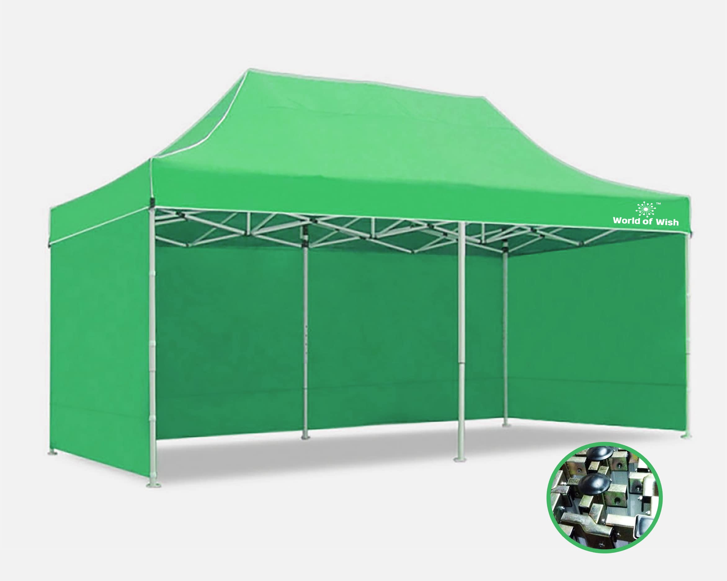 World of Wish® 20x10 ft/3x6 mtr (Heavy Duty,50 kg) Pop Up Gazebo Canopy Tent with 3 Side Cover, Waterproof & UV Protection Outdoor Gazebo Tent, Heavy Duty Gazebo Tent (Green)-image-41