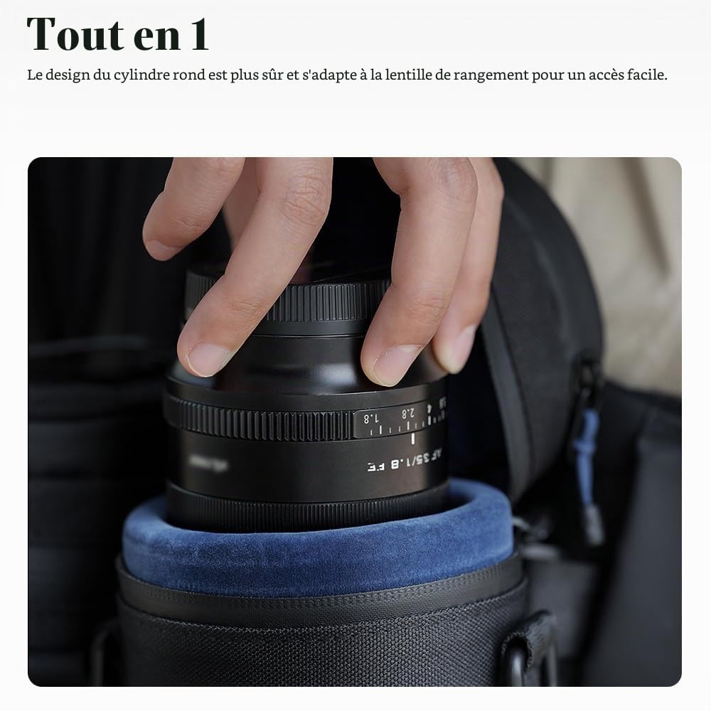 AMBITFUL Thick Camera Lens Pouch Case, Water/Dust/Shock Protection Lens Pouch for DSLR Camera Lens Compatible for Sony, Nikon, Canon,Fujifilm,Tamron Fits Lenses Below