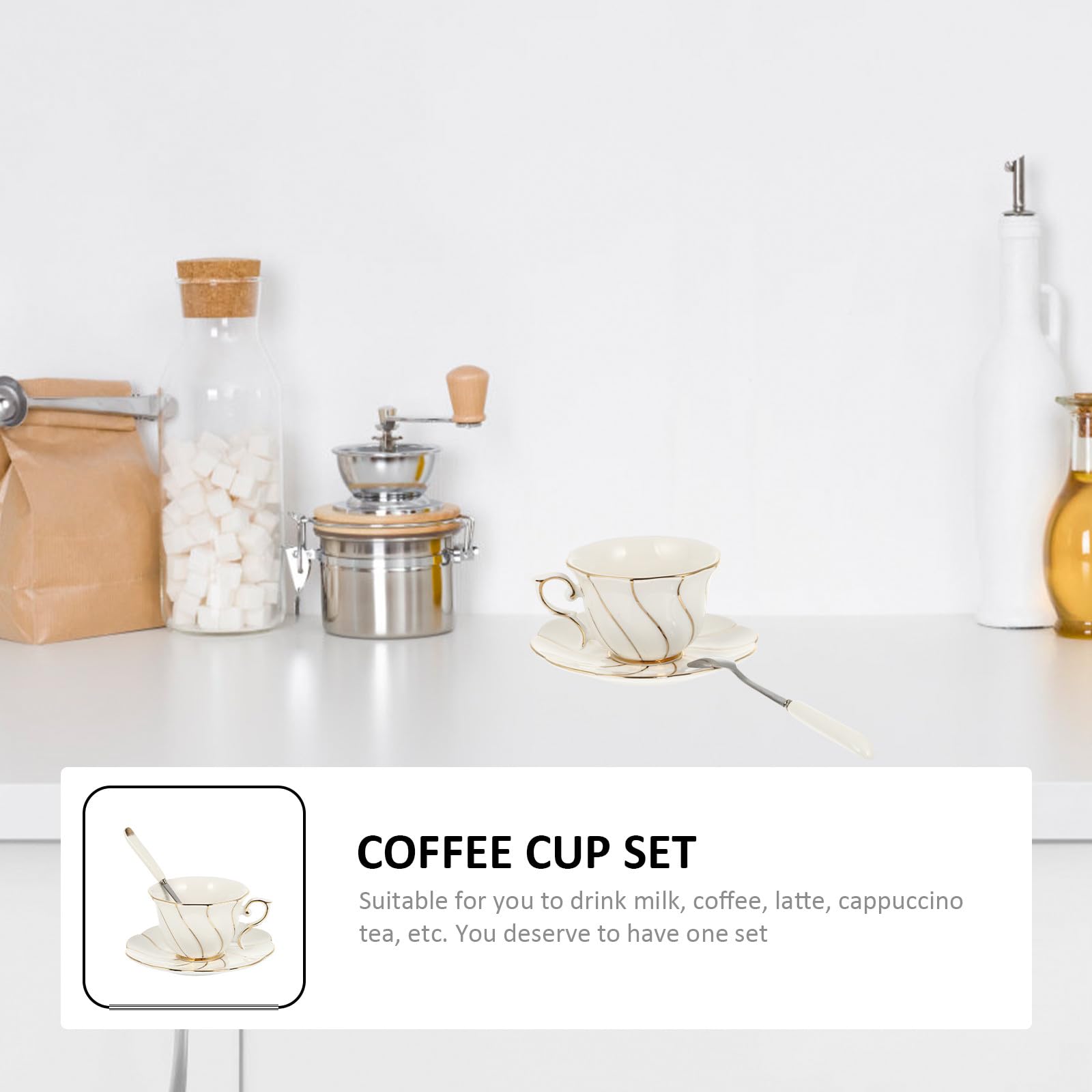 Elegantes Kaffeetassen Satz aus Keramik mit Großem Fassungsvermögen Robust und Komfortabel für Café und Restaurant Geeignet