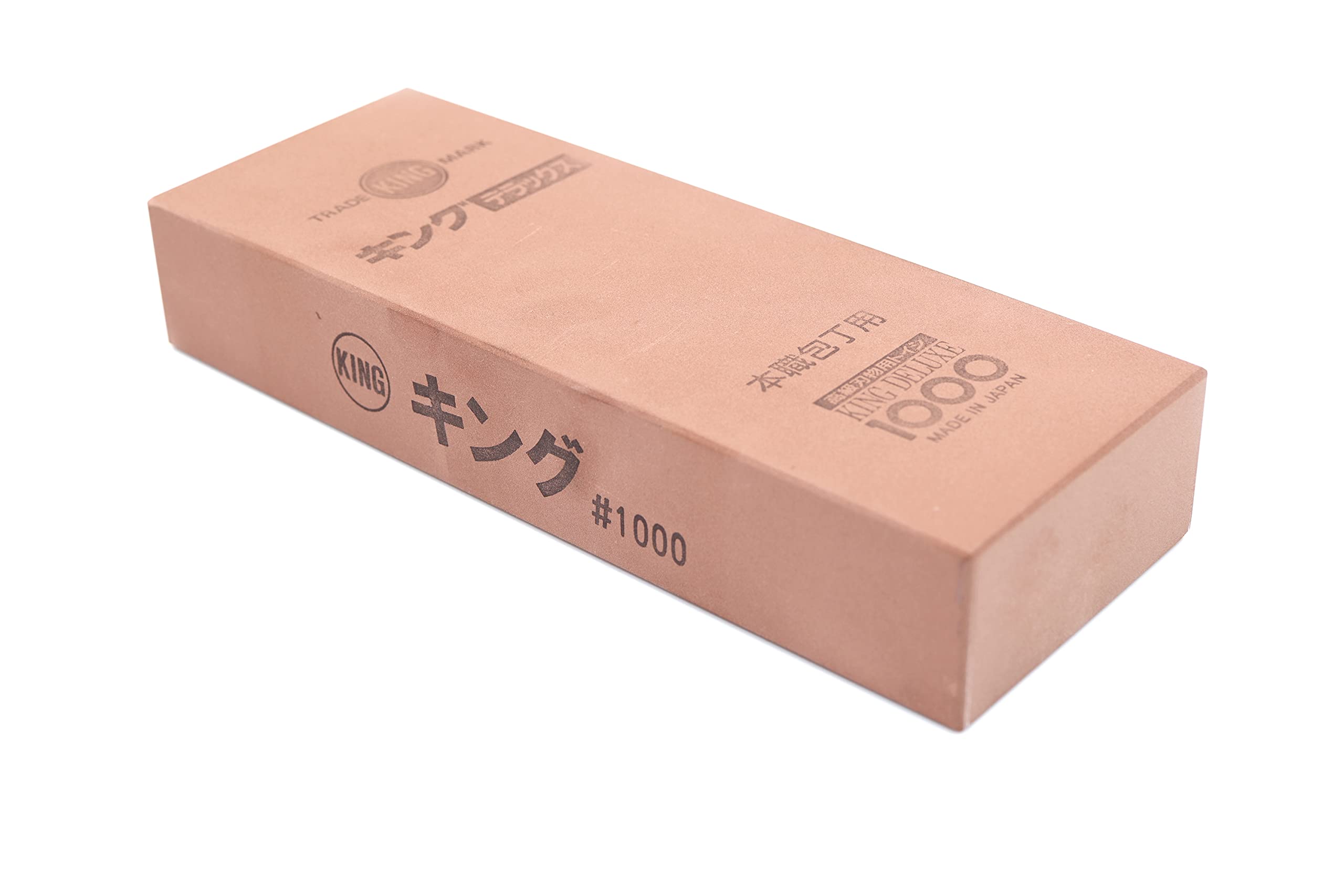 Piedra de afilar japonesa King Wider 1000 grano #1000 afilado y mantenimiento cuchillo de cocina, piedra de agua tradicional fabricada en Japón, 20,5 x 7,5 x 3,6 cm