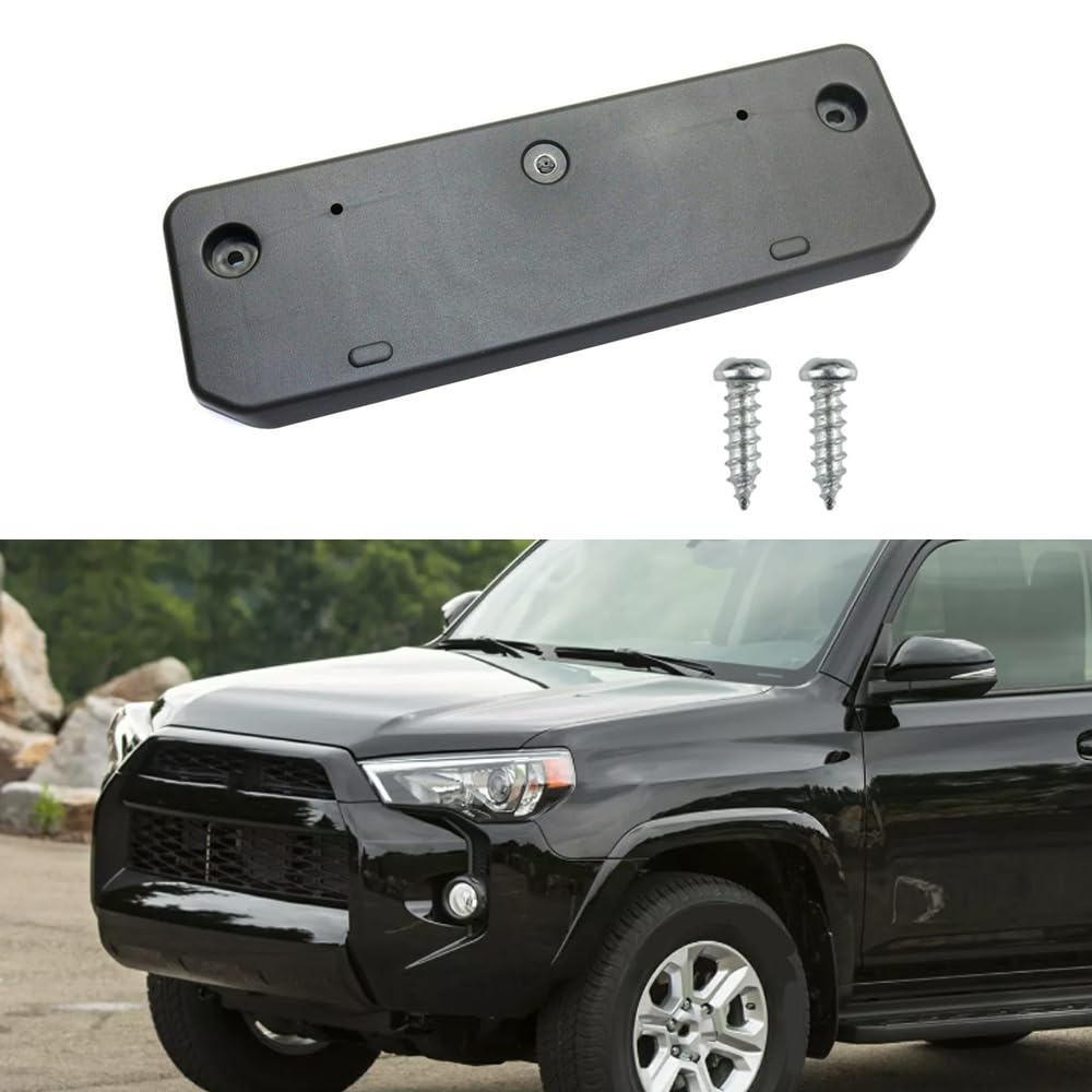 Uchwyt tablicy rejestracyjnej - zestaw montażowy do przedniego zderzaka ze śrubami, uniwersalny do kierownic po lewej i prawej stronie, kompatybilny z Toyota 4Runner 2014-2020