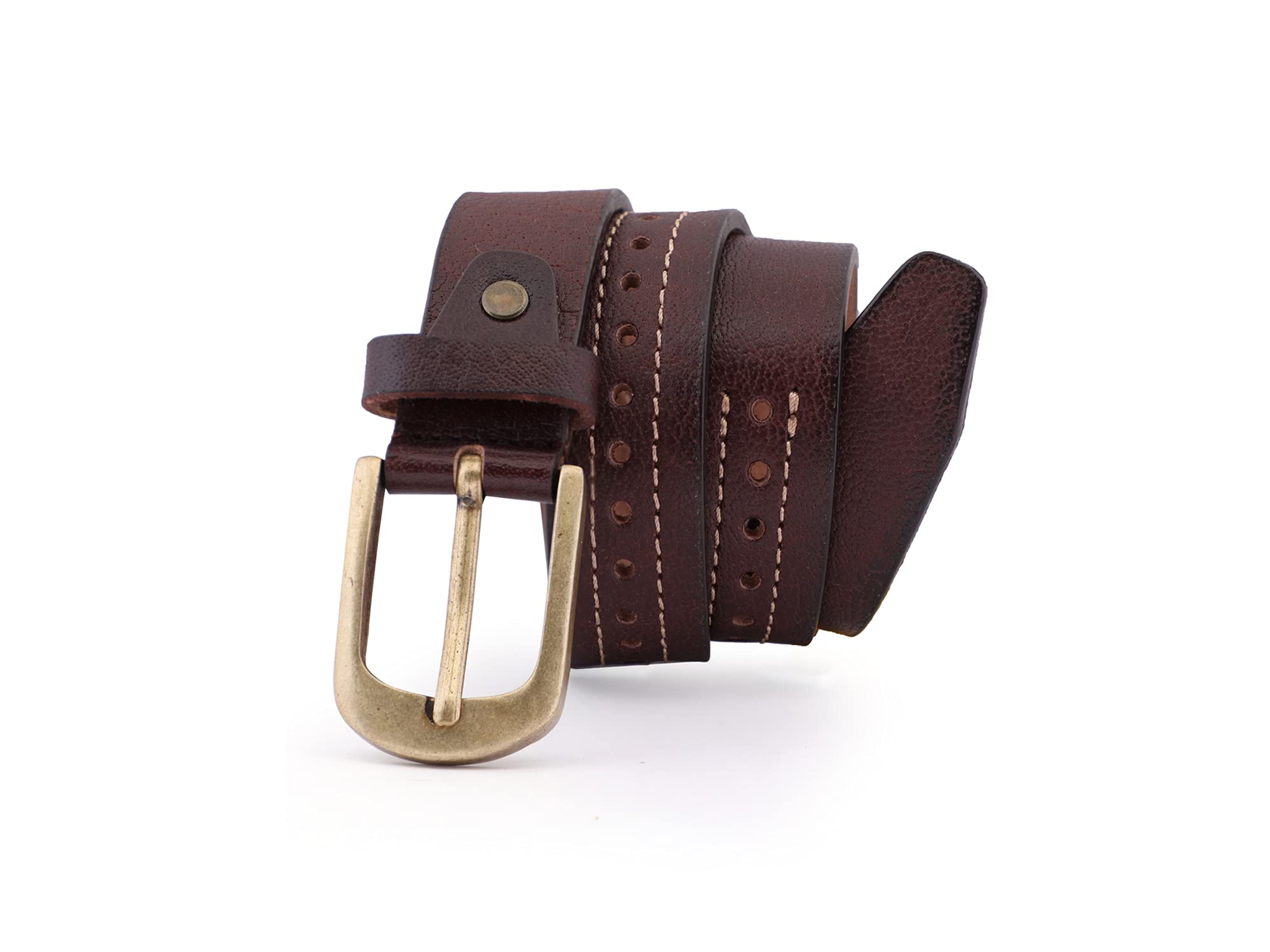 Genuine Leather Belt for Kids, Black/Brown Colour Adjustable Belt with Metal Buckle, Fancy Belt for Formal, Casual & Jeans Wear, Waist 20-24-28-30 Inch 3|5|7|9|11 Yrs