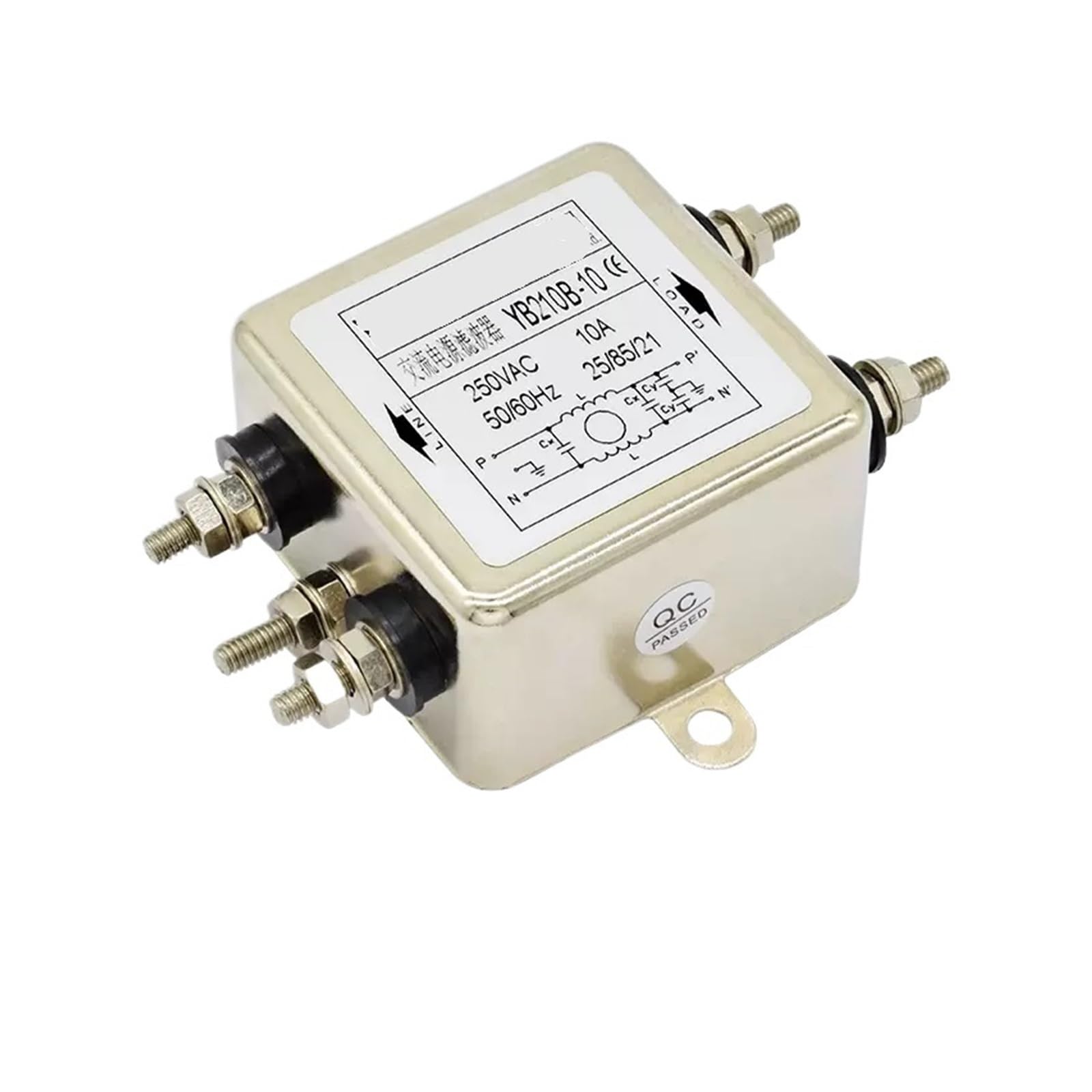 Filtro de potencia de CA monofásico YB210B-10A con perno antiinterferencias para inversor de motor