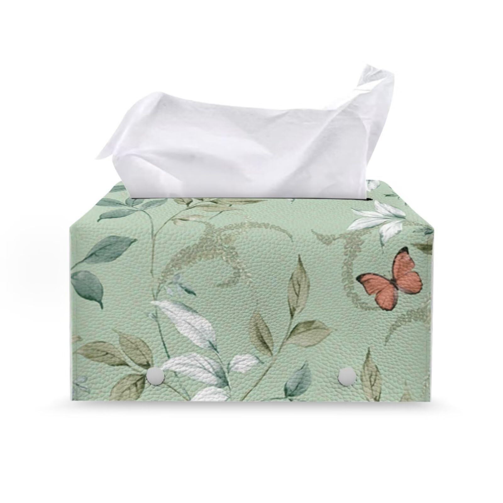 NETILGEN Tissue Box Cover Decorative Container PU Leather Rectangle Tissue Case Dispenser Car Napkin Caddy for End Table, Office Desk, Nightstand,