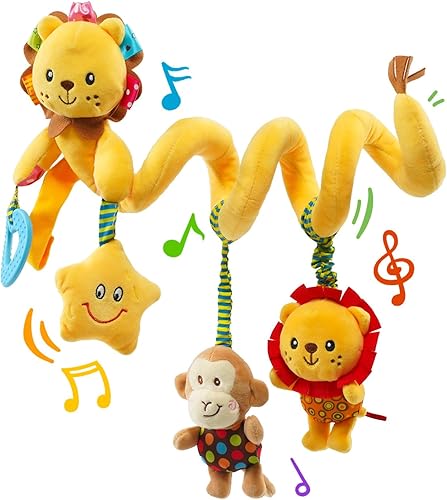 Miniatura 15 de Jollybaby Juguetes para Cuna Cochecito Asiento de Auto para Bebé 0-3-6-9-12 Meses, Juguetes Sensoriales Colgantes para Tiempo Boca Abajo para Recién