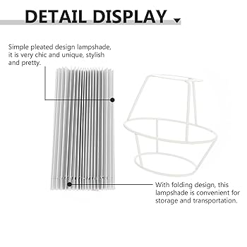 Minkissy Table Lamp Shade Pleated Lampshade Pleated
