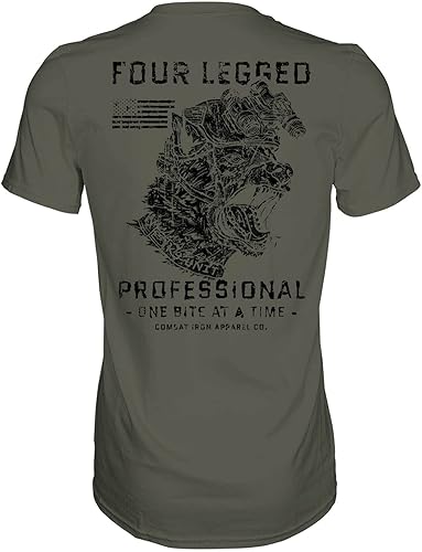 Miniatura 5 de Combat Iron Four Legged Professional K9 Training - Camiseta de manga corta para hombre