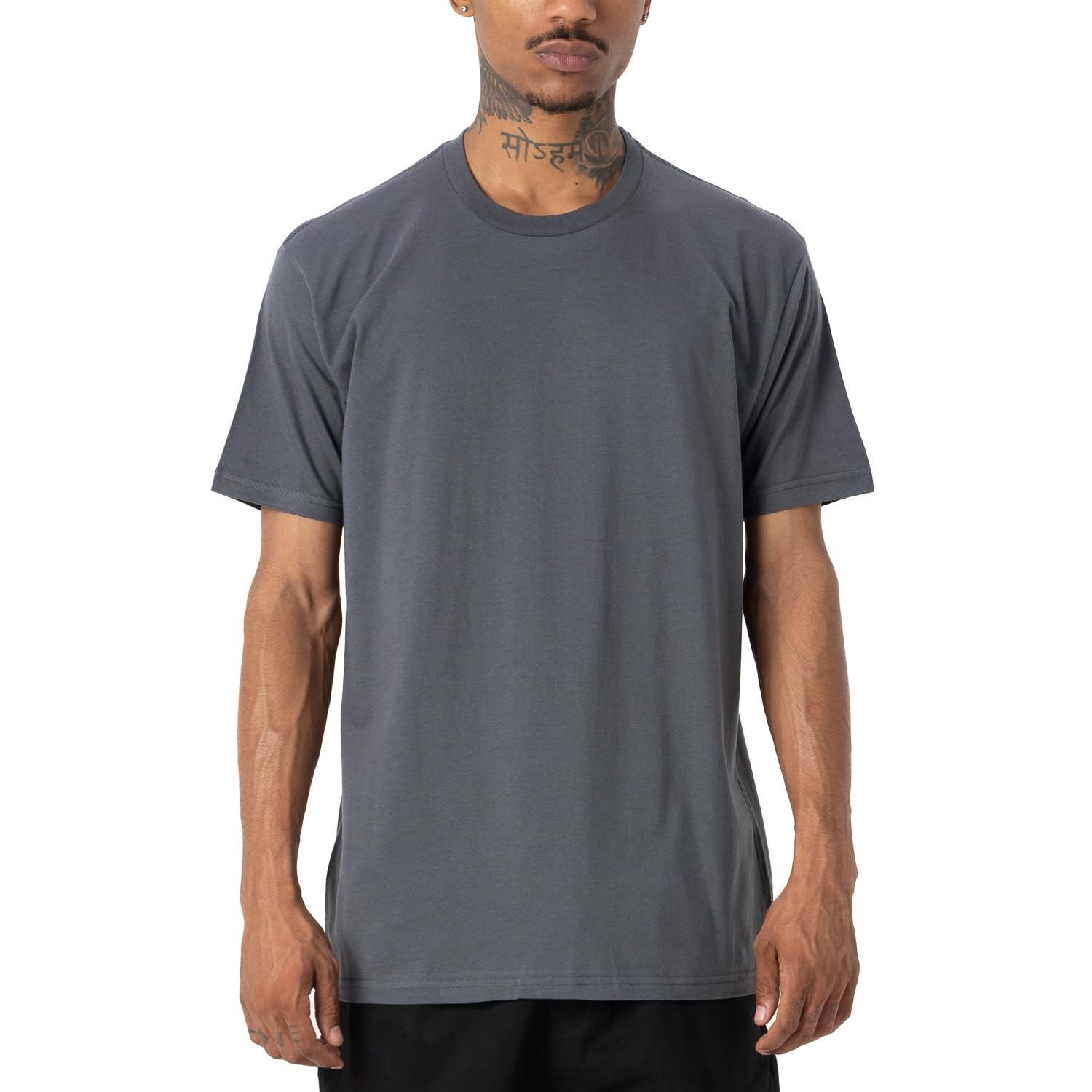 Pro Club Men's Premium Lightweight Ringspun Cotton T-Shirt - Black, Slim Fit, 5X-Large - View #8