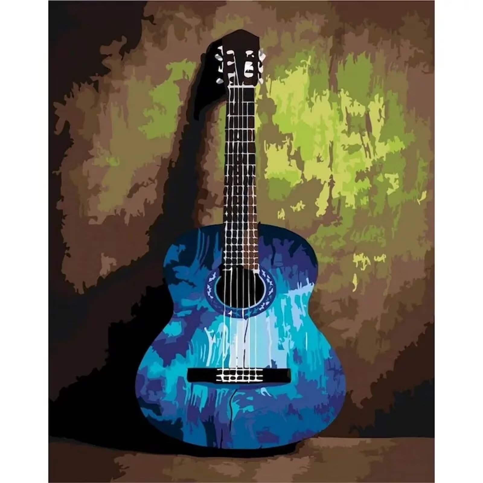 Yoonqun Frameless Blue Guitar Paint By Number Kits,Painting By Numbers On Canvas Paint By Numbers For Adults Beginner Kids Diy Oil Painting Arts Crafts For Home Wall Decor Gifts - ,24X30 Inch