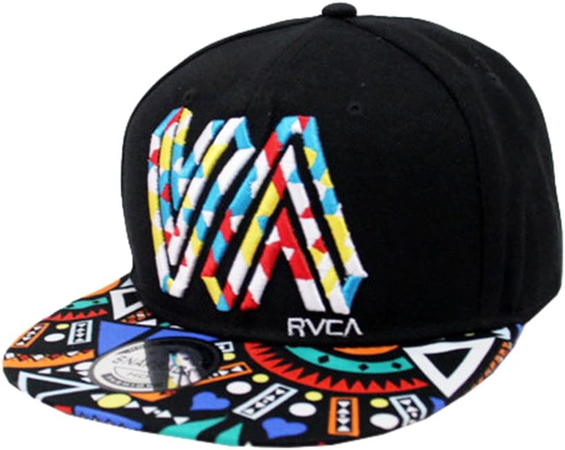 Doture Mens Fashion VA Muliticor Print 6 Panel Street Dancing Hat Baseball Cap Black