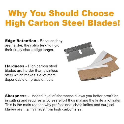 Miniatura 7 de CANOPUS Cuchillas de afeitar industriales de un solo filo, navaja de afeitar de borde recto de seguridad, 100% fabricadas en Estados Unidos,