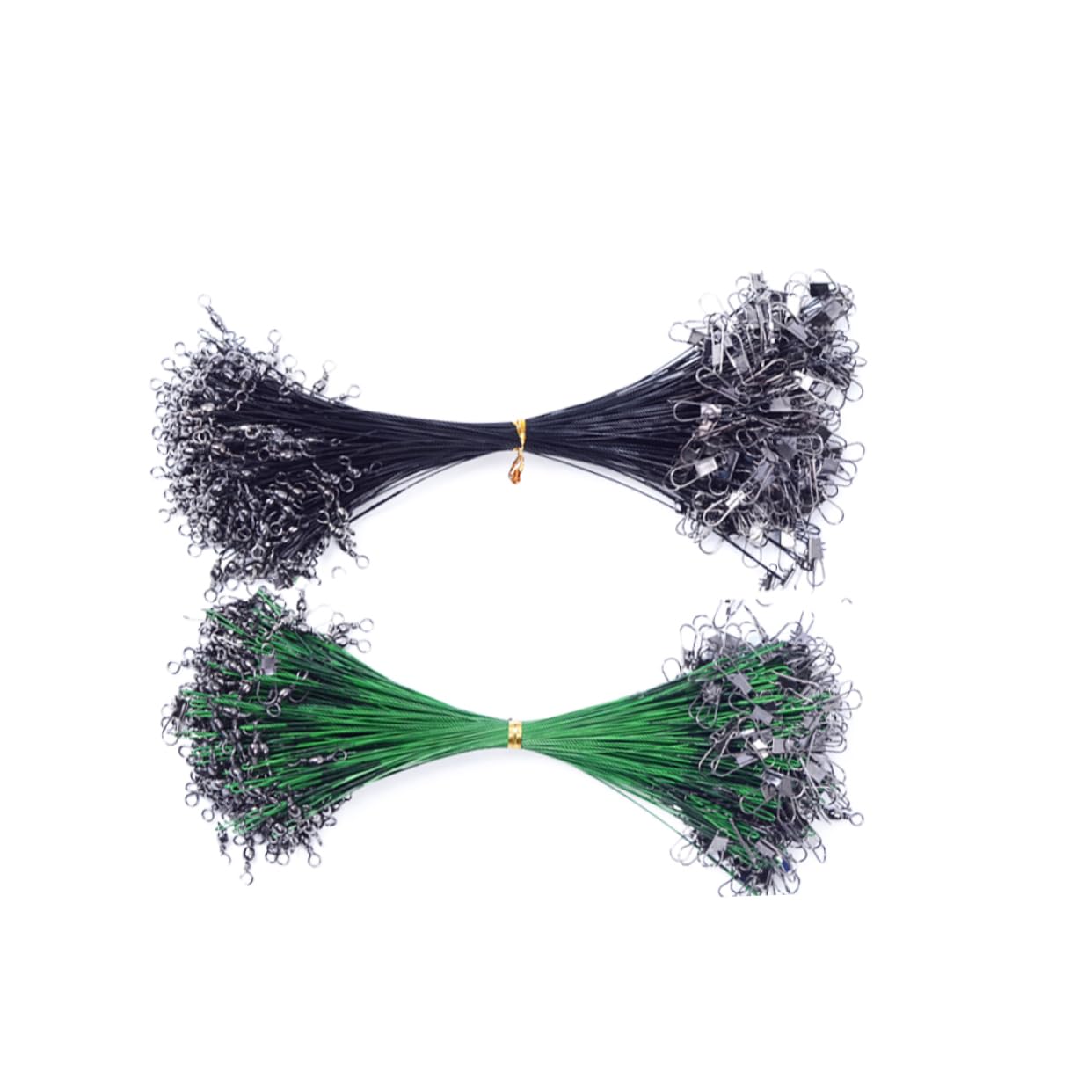 BESPORTBLE 2sets 15cm Steel Wire Lure Line Fishing Leader Set for Outdoor Fluorocarbon Line Accessories Wire for Saltwater/Freshwater Fishing 50pcs*2