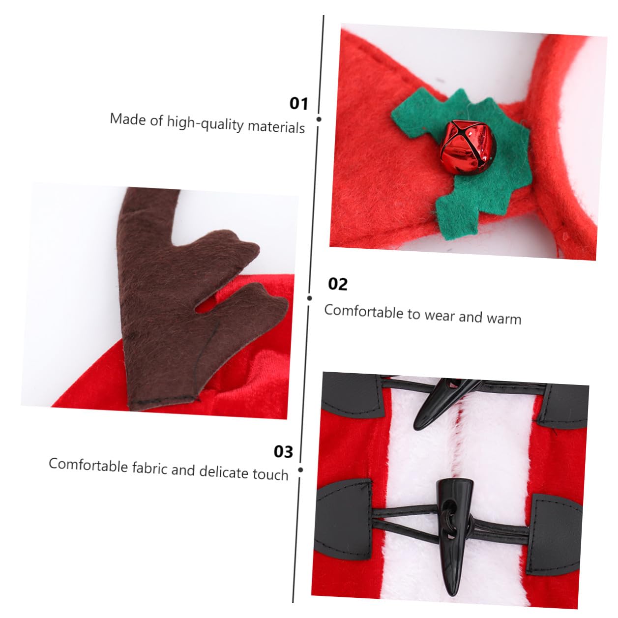 Housoutil Abito Natalizio per Bambina in Poliestere Rosso Tessuto Confortevole e Alta Ritenzione di Calore, Costume Adorabile per Festa di Vigilia di Natale
