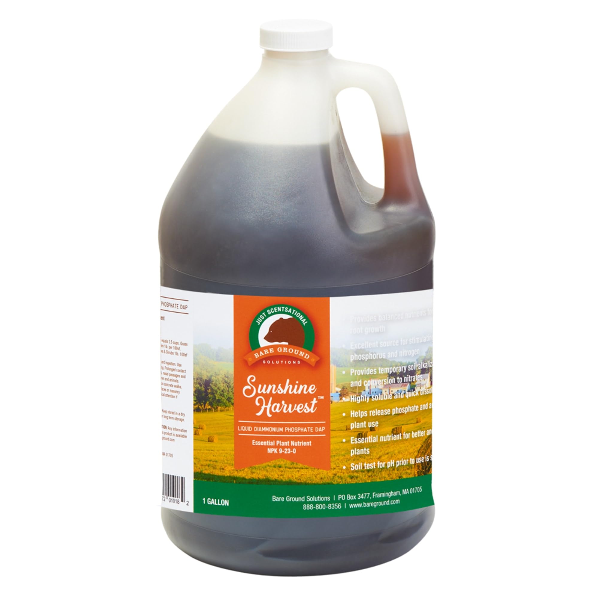 Just Scentsational LDAP-1G Sunshine Harvest Liquid DAP Diammonium Phosphate Lawn and Garden Fertilizer - NPK 9-23-0, 128 oz (1 Gallon)
