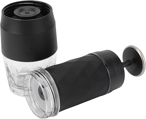 Miniatura 5 de Cafetera manual de mano con presión de 18 bares, cafetera portátil de viaje para cápsulas de tierra, acampar al aire libre, senderismo (negro)