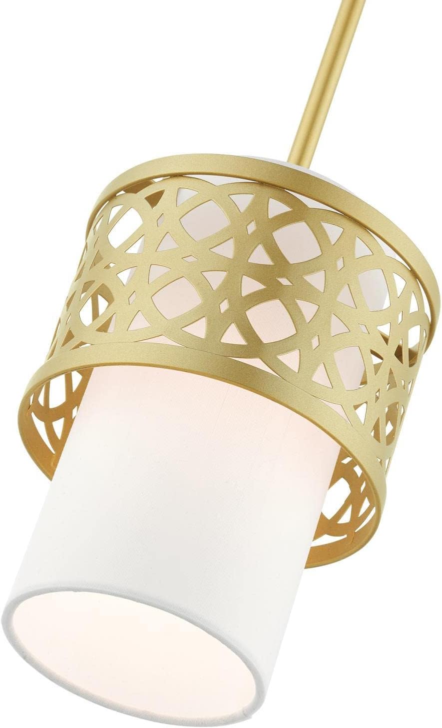 Livex Lighting 1 Light Soft Gold Single Pendant, 7.25 x 7.25 x 49